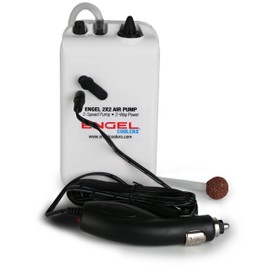 Engel Coolers ENG-AP Lightweight Portable Live Bait 2 Speed Aerator Pump with 12V Powered Adapter for Coolers or Buckets, White