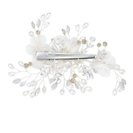 HONEY BEAR Flower Hair Side Combs Clip Bridal Jewelry with Crystal for Women Wedding Decorative Accessories