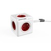 Power Cube Extended EU Red, Socket Cube with 5 Sockets,