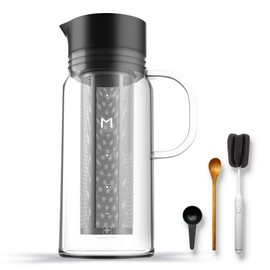 MAVO Cold Brew Coffee Maker, Ice Coffee Maker (34oz/1000ml) - 100% Airtight - Double 800 Mesh Food Grade 304 Stainless Steel Filter - Removable Stainless Steel Filter - Perfect For Homemade Iced Coffee and Ice Tea