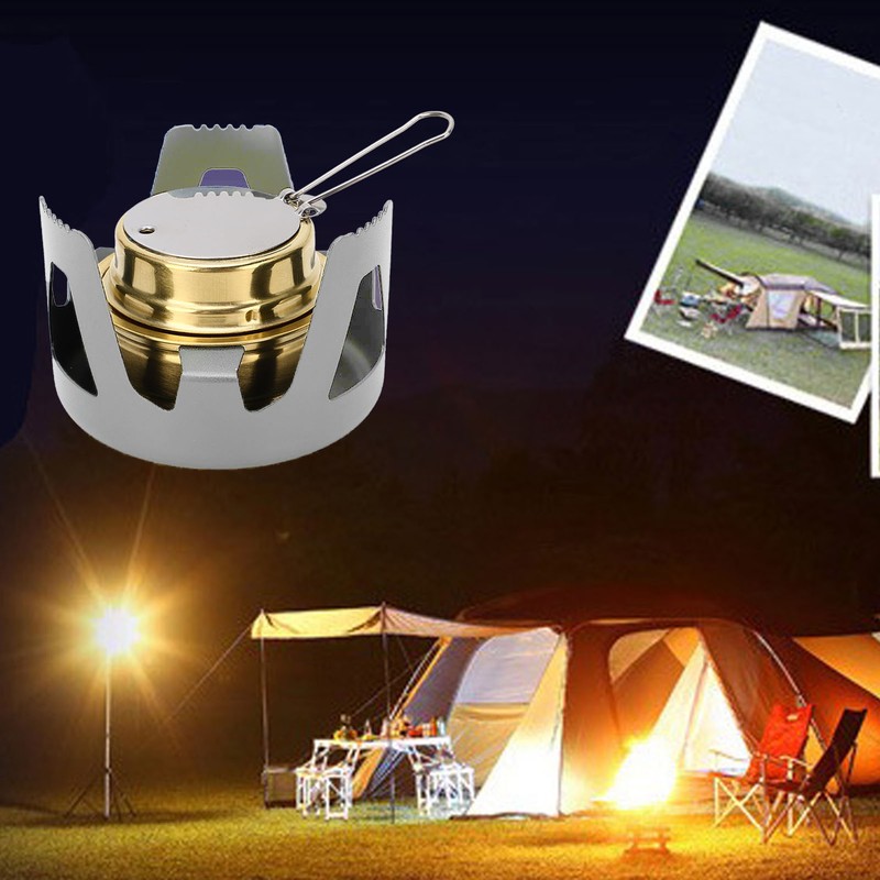 Mini Alcohol Stove Brass Aluminum Alloy Safe Windproof Portable Widely