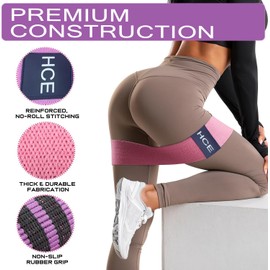 Fabric Resistance Bands for Arms Women,Resistance Bands for Legs and Butt,Yoga Stretch Exercise Loop Booty Bands,3 Pcs Resistance Bands Set, for Working Out,Squat,Glute Hip Training