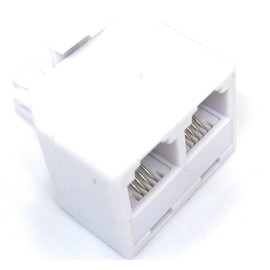 RJ11 Plug to 2 Way RJ11 Sockets Adapter Dual Cable Splitter, 4 Wires, 4P4C