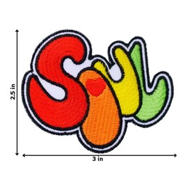 Soul Music Embroidered Iron On Patch Heart Love Peace Rock Emoticon Emotion Logo Sign Symbol Jacket Jean Uniform Costume Backpack bag Funny DIY Happy Peace Smile