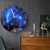 30cm Glass Blue Wall Clock for Living Room Decor Silent