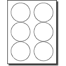 120 Label Outfitters® Vinyl Laser ONLY Labels, Round, White 3-1/3 inches Diameter Water Proof and Weather Proof, 20 Sheets