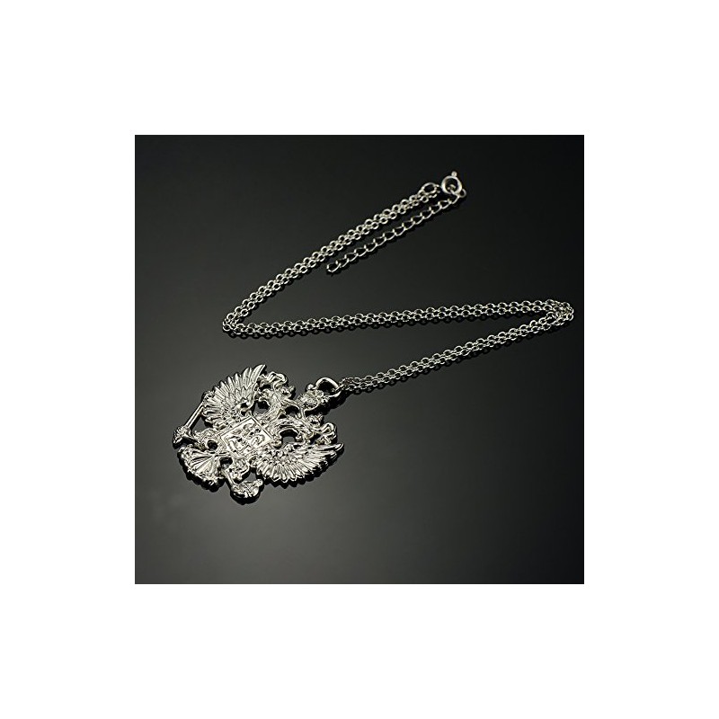 GuDeKe Russian Double Headed Eagle Necklace Emblem of Russia Pendant