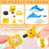 70 pcs Animal Erasers Desk Pets for Kids Classroom Prizes,