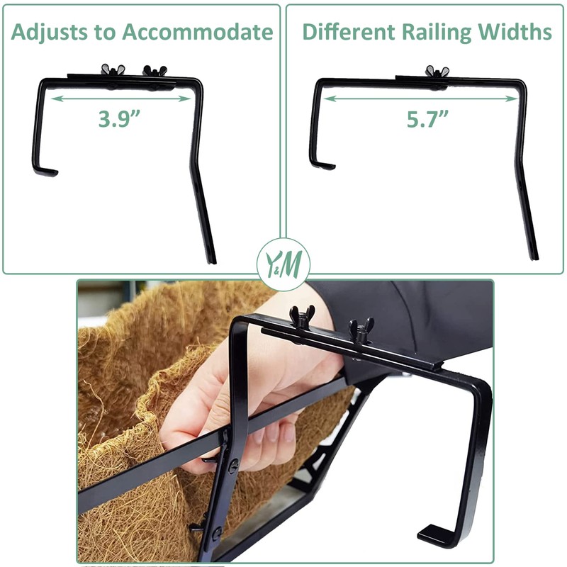 Y&M 4pcs 24 Inch Window Deck with Coconut Coir Liner,