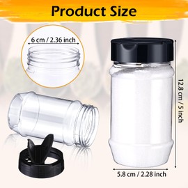 Mimorou 30 Pack Plastic Spice Jars with Shaker Lids Clear Seasoning Containers Spice Bottles for Kitchen Storing Spice Herbs Seasoning Powders (Oval Shape,12.2 oz)