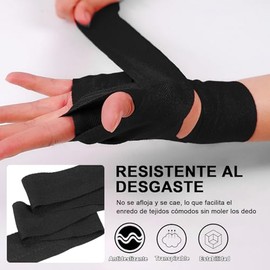 4 Piezas Vendaje de Boxeo Antideslizante, Cinta Boxeo Vendas de Mano, Mano Reutilizable, 5 Metros de Largo, para Protección de Muñecas y Nudillos, Dep