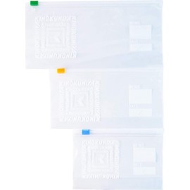 Kinokuniya Kinokuniya Slide Zipper Bag, Set of 3 Types, L, M, S