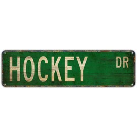 Metal Tin Sign HOCKEY DR Funny Vintage Sign Retro Metal Signs for Bedroom Kitchen Garden Wall Bar Club Coffee Home Decor 6x16 Inch