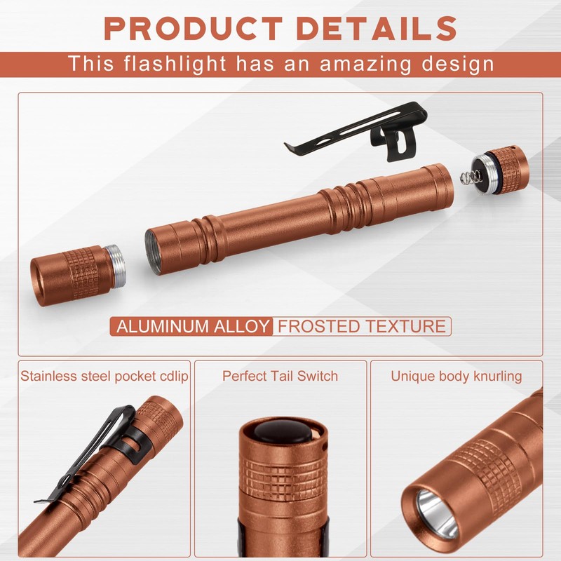 Hortsun 20 Pcs Mini Pen Light Flashlights Pocket Flashlights Pen