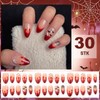 Pack of 30 Halloween Nails - Almond Shaped French Nails