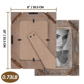 AKRILANE 5x7 Picture Frame Wood Rustic Decorative Distressed & Vintage Looking Photo Frames for Wall Mount & Table Top Display Home Decor – 5 x 7 Wedding Picture Frames – Style D