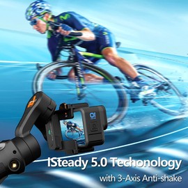 hohem iSteady Pro 4 3-Axis Gimbal Stabilizer for Gopro Hero 11/10/9/8/7/6/5,Handheld Tripod Mount Compatible with DJI OSMO Action,Insta360 ONE R,Support Anti-Shake Wireless Control,IPX4 Splash Proof