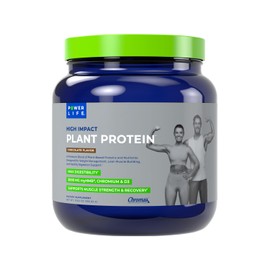 POWERLIFE High Impact Plant Protein Powder with 3000 MG of HMB, Plant-Based, No Sugar Added, Vegan, Keto Friendly, Non-GMO (Vanilla - New Formula)