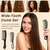 Wide Tooth Curl Comb Set of 4pcs, Classic Comb for