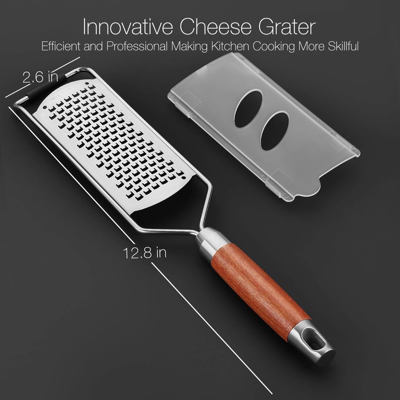KULUNER Professional-Grade Lemon Zester with Ultra-Coarse Blades, Heavy-Duty Cheese/Vegetable Grater,