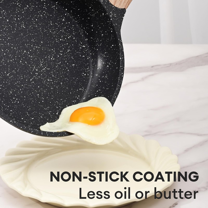 JEETEE Nonstick Frying Pans Set, Nonstick Omelette Skillet Set 3