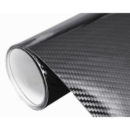HIGH Gloss Black Carbon Fiber Vinyl Wrap Texture 3 Layer 5D Vinyl wrap DIY Film (12''x60'')