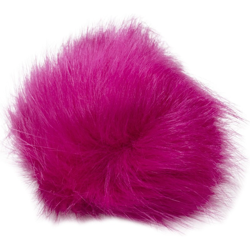 Pepperell Faux Fur Pom With Loop-Azalea