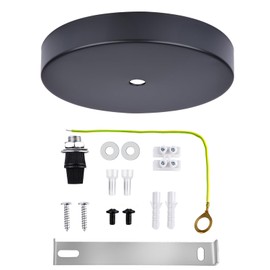 Arturesthome 4.7" Black Ceiling Canopy Light Kit Rewind Single Hole with Hardware,Ceiling Plate for Pendant Lighting or Chandelier,Easier to Install Than Standard Canopies