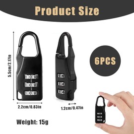 Pack of 6 Combination Lock Padlock Weatherproof, 3 Digit Suitcase Lock Combination Lock Mini Combination Lock Made of Zinc Alloy Combination Padlock for Travel Luggage Suitcase Backpack