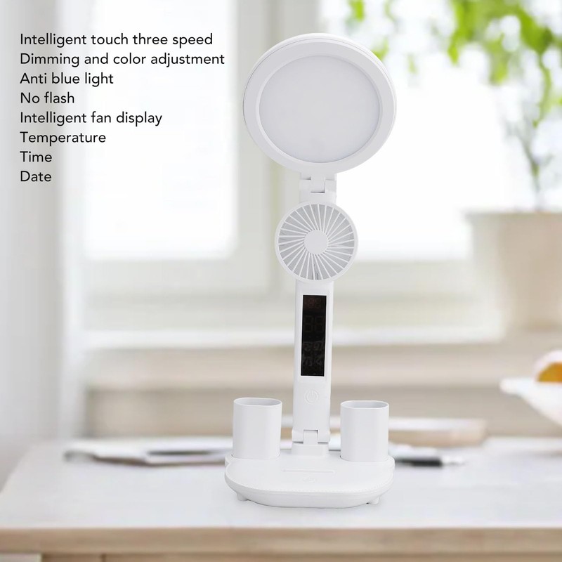 HURRISE Desk Lamp LED, LED Desk Lamps with Fans, Eye