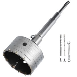 4.5 inch / 115mm Concrete Hole Saw with SDS Plus Shank Connecting Rod,Concrete Drill Bit,6.3mm Tungsten Carbide Tip Cement Hole Saw for Concrete Cement Brick Wall (115mm (4.5 inch))