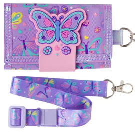 Kids Wallet for Girls Ages 5-6-7-8-9-10-12, Little Girls Trifold Cute Cartoon Unicorn Wallet with Lanyard, Birthday Gifts for Kids Teens