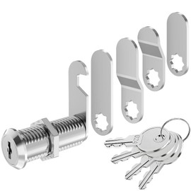 VOCIBO® Letterbox Lock, 4 Keys, Comes with 5 Different Lock Plates, Letter Box Lock 40 mm, Locker Lock, Diameter 18 mm, Drawer Lock, Lever Lock for Letterboxes, Cabinet Doors