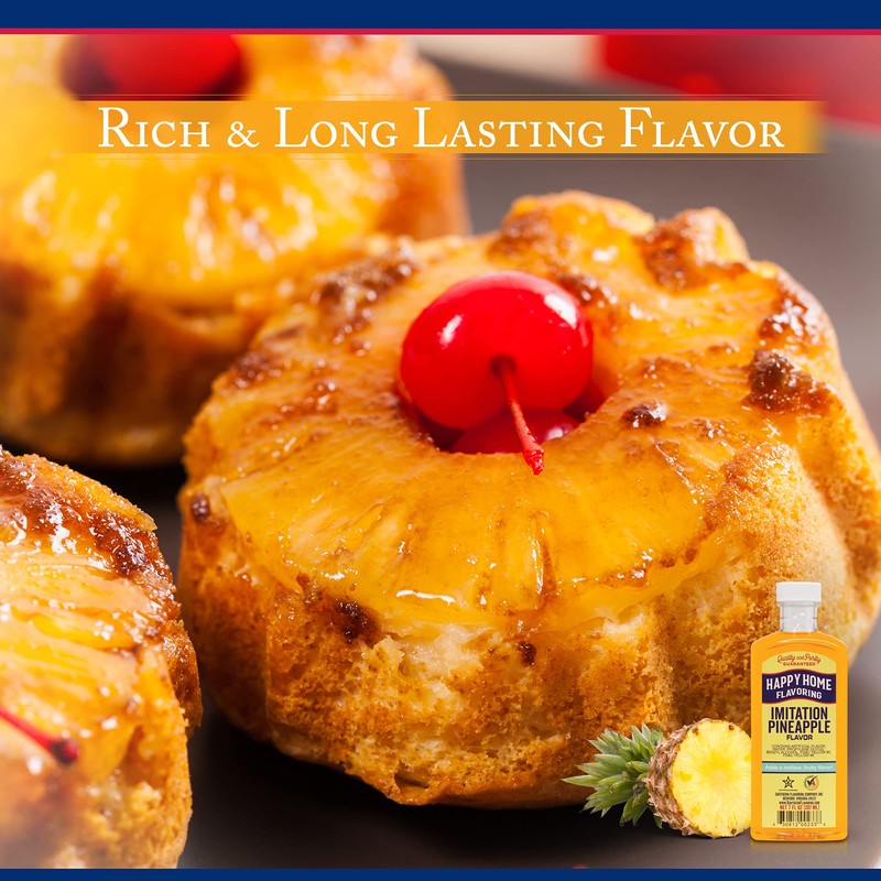 Happy Home Imitation Pineapple Flavoring, Certified Kosher, 7 oz.