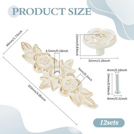 PH PandaHall 12 Sets Vintage Drawer Handles with Rose Flowers Motif Drawer Knobs Vintage Cabinet Handles Decorative Drawer Knobs for Dressers Wardrobe 10 x 4.4 cm White
