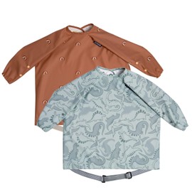 BIBaDO - Long Sleeve Baby Bibs - Babies & Toddlers 6-36 Months - Coverall Baby Led Weaning Bib - Easy Wipe, Soft & Waterproof