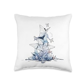 Faltkunst süße Origami Tiere Papierfalten Mädchen Origami Butterfly Japanese Art Women Throw Pillow, 16x16, Multicolor