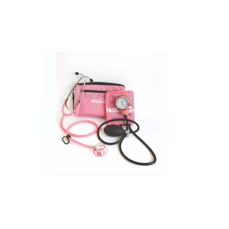 Homecare | Kit Baumanómetro Con Estetoscopio Dúplex Rosa + REGALO
