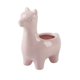 Flora Bunda 5" Empty Ceramic Llama,Set of 2, Pink