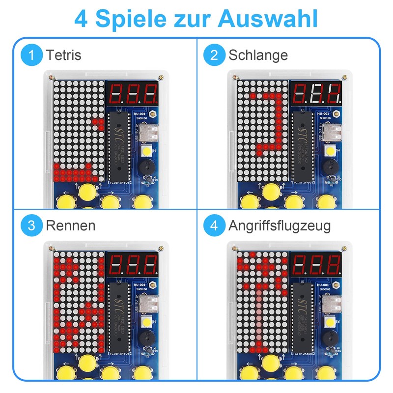 DIY Game Console Handset with Acrylic Casing, Soldering Practice Kit,