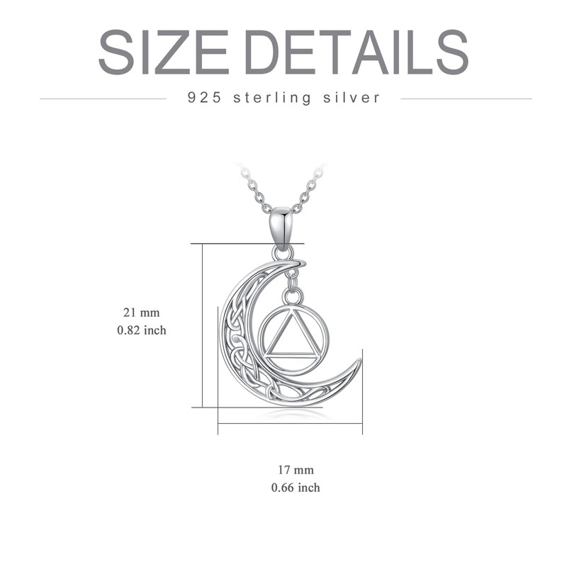 HARMONY BOLA Sobriety Gift 925 Sterling Silver Necklace with Alcoholics