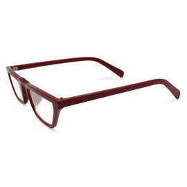 2SeeLife Half Eye Reading Glasses, Colorful Plastic Frame l Fully Magnified Lenses | Merlot Red, 3.00