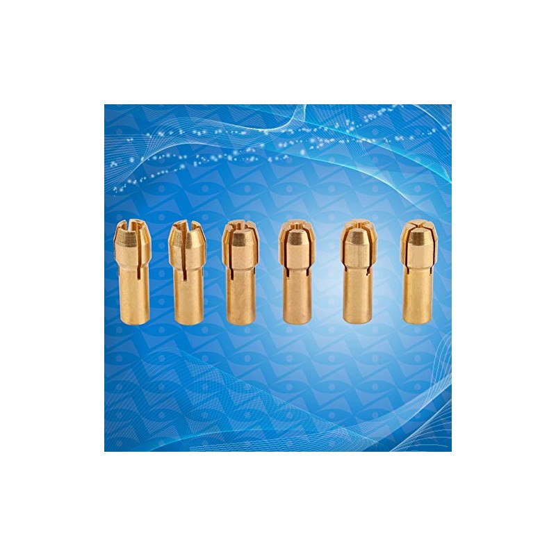 Collet Sleeves, 7Pcs Brass Chuck Collet Drill Bit Sets Nut