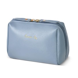 Topwey Makeup Bag, Travel Essentials Cosmetic Bags for Women, Waterproof Portable Pouch travel toiletry bag with Divider (darkcyan, Small)