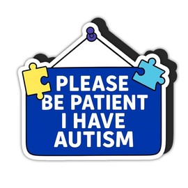 BAVAHA Please Be Patient I Have Autism Magnetic Bumper Sticker Autism Awareness Magnet Autistic Driver Sign for Drivers Blue Ribbon Decal Puzzle Magnet Autistic Gifts Decorations Car Fridge Locker