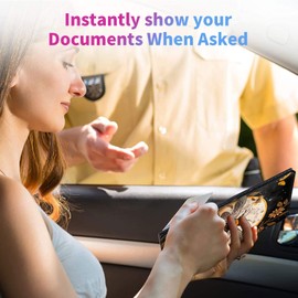 SDDFRHGH Car Registration and Insurance Holder,Leather Insurance License and Registration Card Holder for Car Glove Box, Auto Truck Document Holder Organizer for Men Women-Honey Moon Art