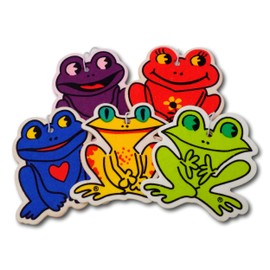 EPOSGEAR 5 Pack Assorted Frog Design Car Air Fresheners - 5 Scent Variety Pack - With Elastic Hanging Loop