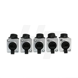 HangTon - Soporte de panel resistente al agua RJ45 Conector Ethernet Cat5e Socket Feedthrough Chasis Receptáculo (5 unidades, enchufe)