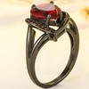 Heart Shaped Wedding Proposal Statement Valentines Ring (Black Red, 7)