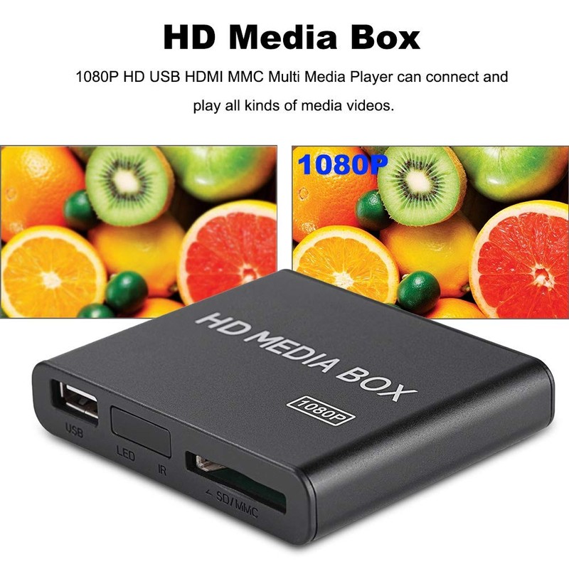 Richer-R HD Media Player, Full HD Media Box, Mini 1080P,